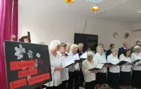 Seniorzy w trakcie występu artystycznego
