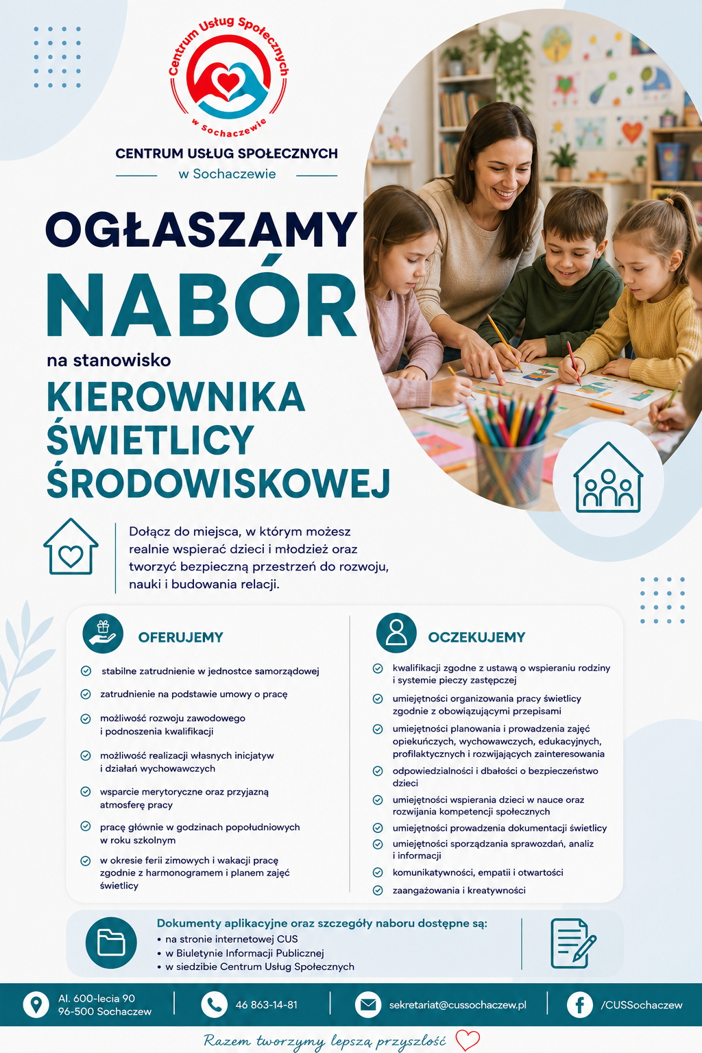Plakat nab&oacute;r kierownik świetlicy