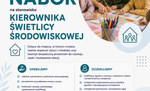plakat informacyjny - kierownik świetlic
